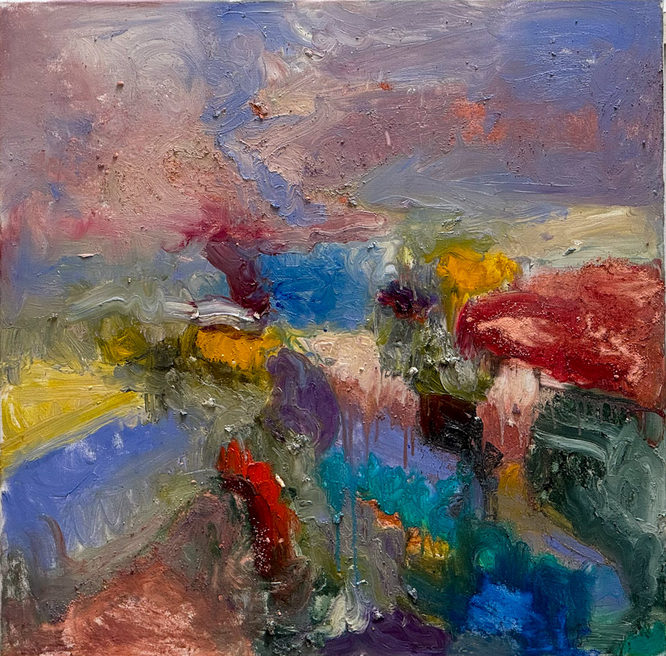 Untitled series I, 2024, oil/mixed media on linen, 90 x 90 cm, courtesy artist